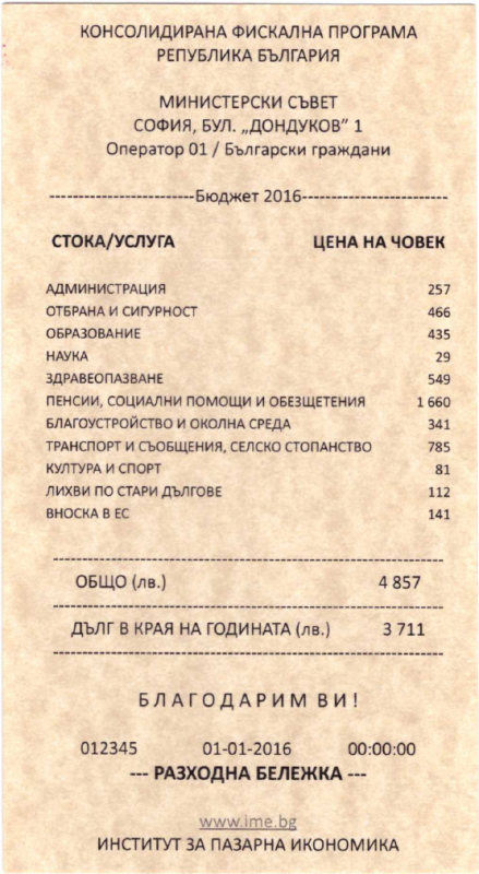 Институтът за пазарна икономика разработи алтернативен бюджет