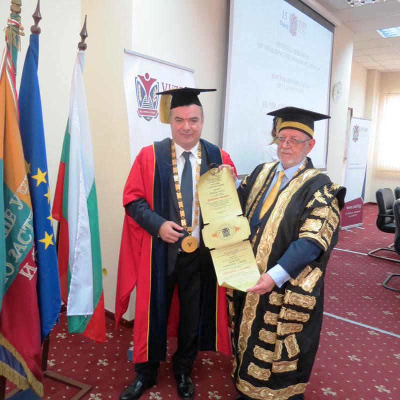 Ръководителят на CALFIN INTERNATIONAL GROUP стана “ДОКТОР ХОНОРИС КАУЗА” на ВУЗФ